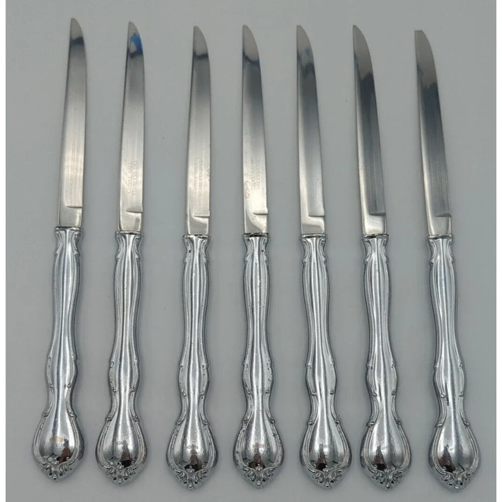 Carvel Hall Stainless Steel Steak Knives 6 Beautiful Ones & 1 Ugly‎ One Set Of 7